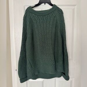 Tuckernuck Forest Green Cable Knit Sweater